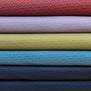 Japanese seigaiha pattern cotton printed sheeting Japanese fabric - 43” by Half Meter