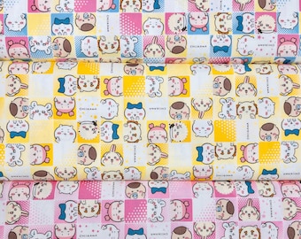 Chiikawa schattige stripfiguren katoenen Oxfordstof met print, Japanse stijl - 109 cm bij een halve meter