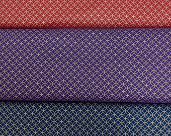 Gilded Shippo Coins Japanese pattern gold new year cotton printed sheeting Japanese fabric - 43” by Half Meter