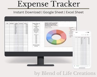 Expense Tracker Spreadsheet | Google Sheets and Excel Template | Simple Personal Finance Tracker