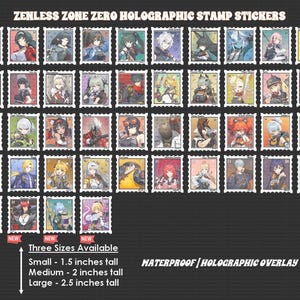 Zenless Zone Zero Holographic Vinyl Stickers Stamp Style