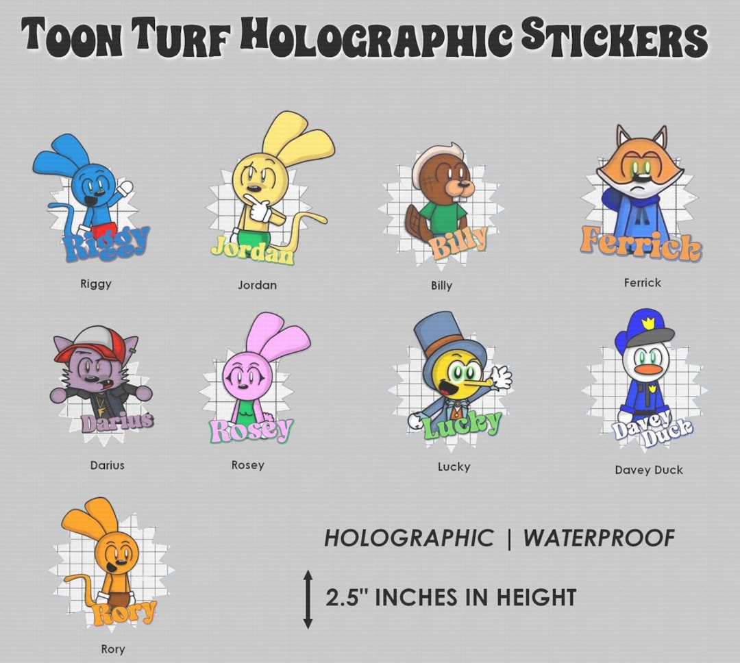 Toon Turf Holographic Vinyl Stickers *read Item Description Before ...