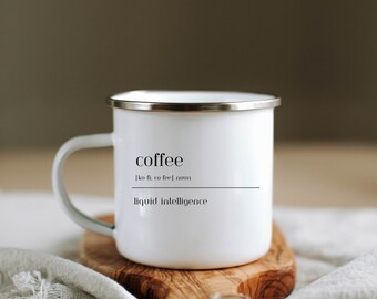 Tasse de camping en plein air, tasse émaillée, tasse à café, tasse de voyage personnalisée, tasse de camping, cadeau pour elle, cadeau pour lui, cadeau d'anniversaire, amateur de café,