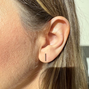 Bar Stud Earrings in Gold and Silver, Dainty Earrings, Minimalist Earrings, Perfect for a Minimalist Look, Unisex, Hypoallergenic