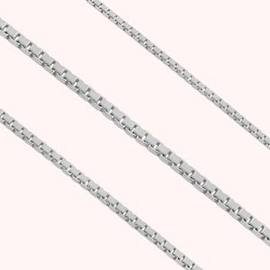 925 Sterling Silver Box Chain, Silver Necklace Chain for Pendants, Men’s & Women’s Everyday Jewelry