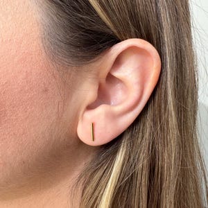 Bar Stud Earrings in Gold and Silver, Dainty Earrings, Minimalist Earrings, Perfect for a Minimalist Look, Unisex, Hypoallergenic