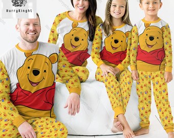 Christmas Pooh Pajamas Family Winnie The Pooh Pajamas Disney Pooh Matching Pajamas Set Pooh Bear Holiday Pajamas Disneyworld Shirt