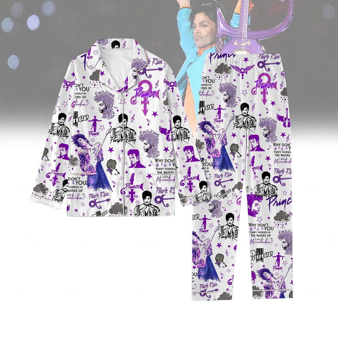 Prince Pajamas Set Purple Rain Pajamas Family Prince Holiday Pajamas Prince Night Pajamas Prince Matching Pajamas Set Prince Shirt Etsy UK