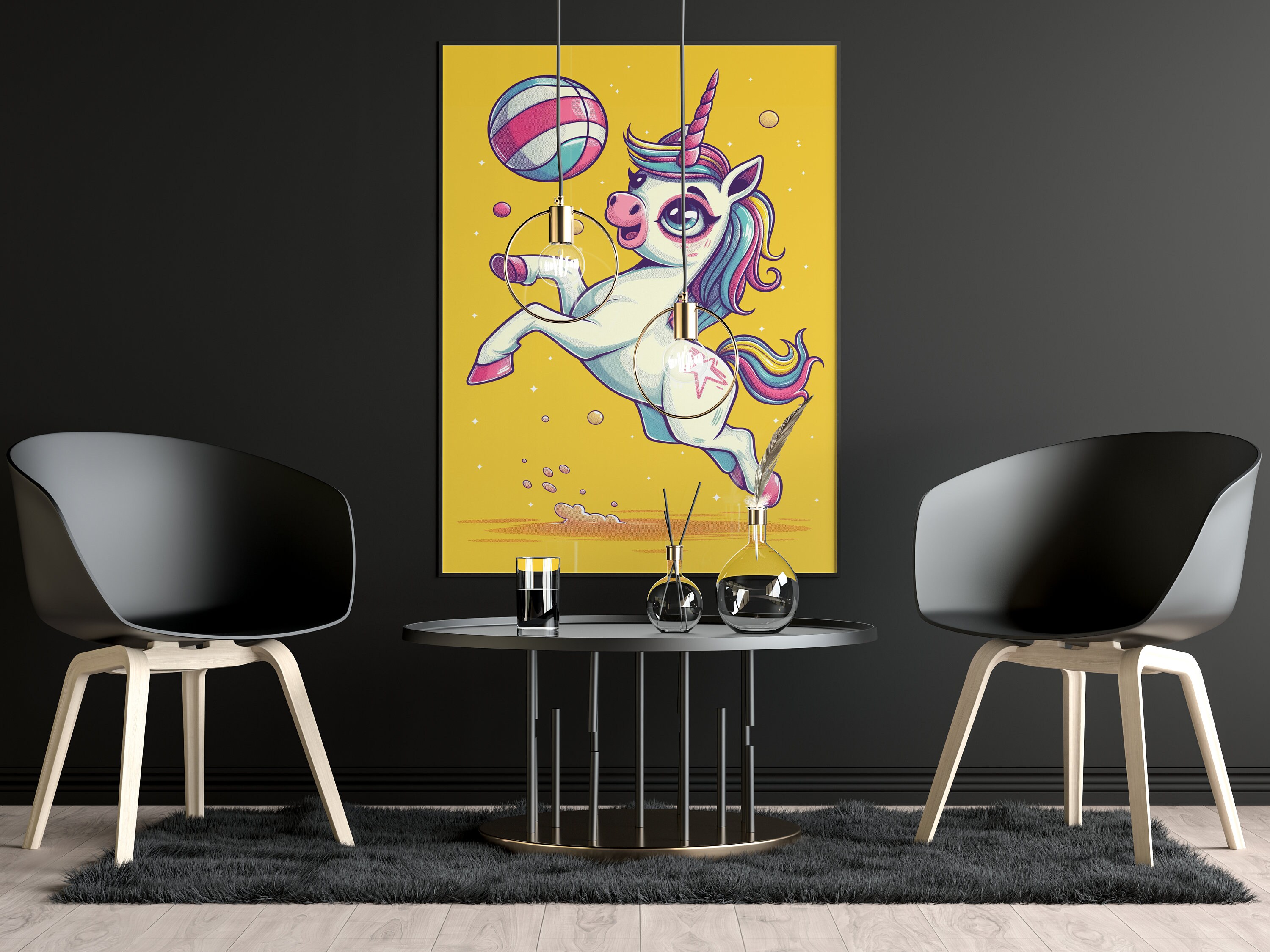 Unicorn Playing Volleyball | Unicorn Art | Fantasy Art