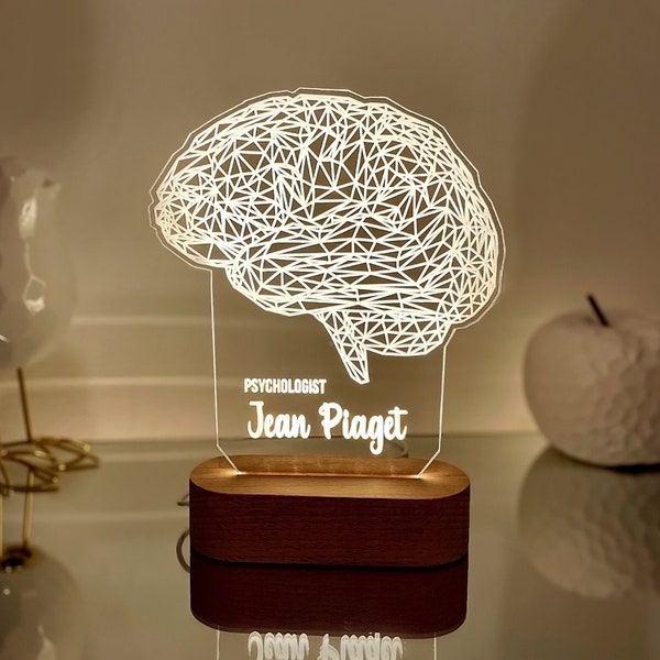 Lampe LED 3D, cadeau veilleuse neurologue personnalisé, cadeau médecin psychologue ou psychiatre, cadeau étudiant en médecine, lampe de table Brain Doctor