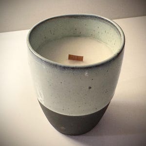 Soy Wax Candle in Japanese Tea Cup with Crackling Wood Wick -Choose Your Fragrance- Vanilla Waffle Cone, Sea Salt Driftwood, Wild Sage etc