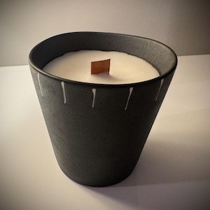 Soy Wax Candle in Japanese Tea Cup with Crackling Wood Wick -Choose Your Fragrance- Vanilla Waffle Cone, Sea Salt Driftwood, Wild Sage etc