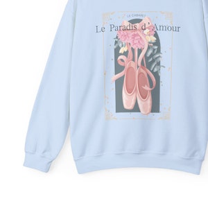 Balletcore Crewneck Sweatshirt, Ballet Shirt, Dance Sweatshirt, Gift for Dancer, Dark Coquette, Soft Girl Aesthetic, Ballerina, Pointe Shoes, pink, blue, grey, white