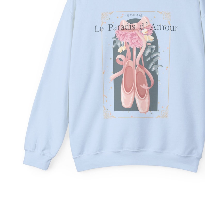 Balletcore Crewneck Sweatshirt, Ballet Shirt, Dance Sweatshirt, Gift for Dancer, Dark Coquette, Soft Girl Aesthetic, Ballerina, Pointe Shoes, pink, blue, grey, white