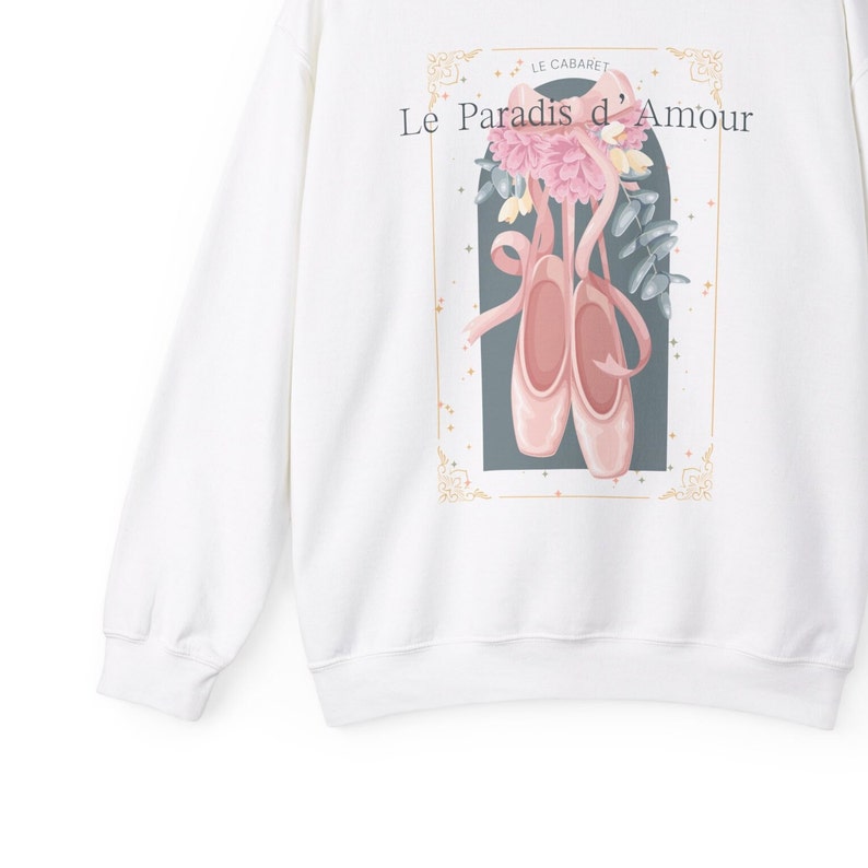 Balletcore Crewneck Sweatshirt, Ballet Shirt, Dance Sweatshirt, Gift for Dancer, Dark Coquette, Soft Girl Aesthetic, Ballerina, Pointe Shoes, pink, blue, grey, white