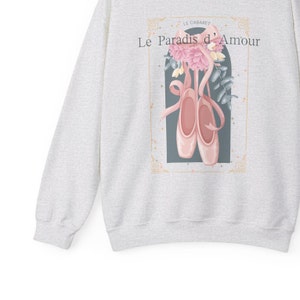 Balletcore Crewneck Sweatshirt, Ballet Shirt, Dance Sweatshirt, Gift for Dancer, Dark Coquette, Soft Girl Aesthetic, Ballerina, Pointe Shoes, pink, blue, grey, white