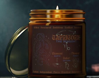 Stenbockens ljus, present till Stenbocken, stjärntecken, astrologiskt ljus, födelsemånadsljus, födelsedag för henne, astrologiskt tecken, födelseblomma