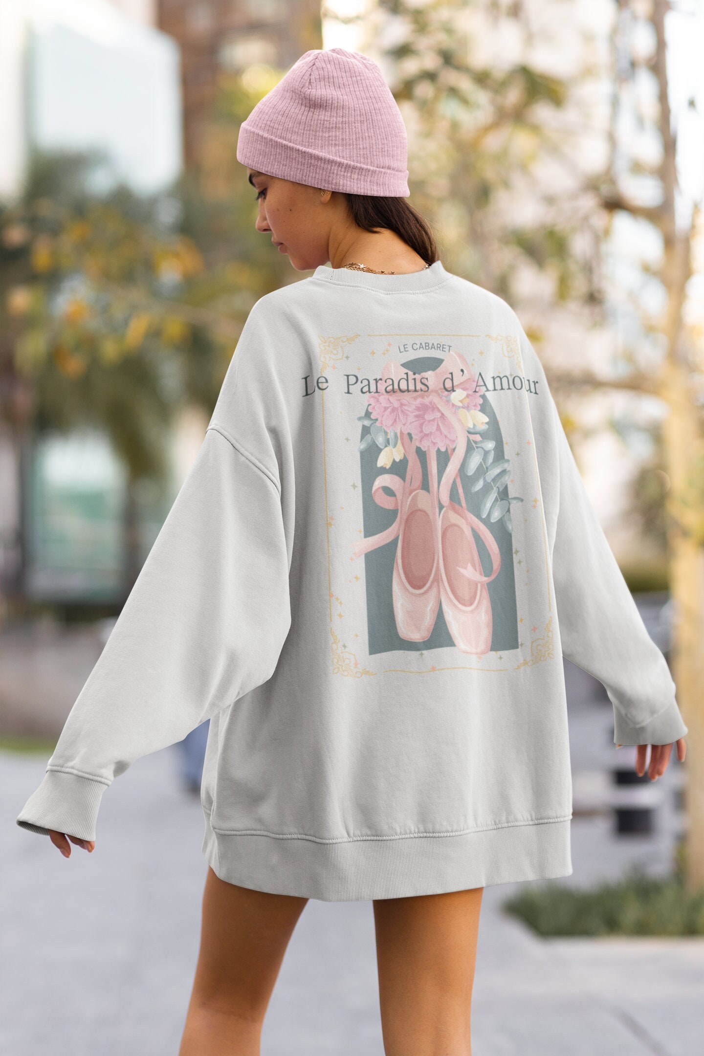 Balletcore Crewneck Sweatshirt, Cute Ballet Shirt, Dance Sweater, Gift for Dancer, Coquette, Soft Girl Aesthetic, Ballerina, Pointe, Pink