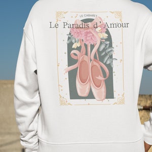 Balletcore Crewneck Sweatshirt, Ballet Shirt, Dance Sweatshirt, Gift for Dancer, Dark Coquette, Soft Girl Aesthetic, Ballerina, Pointe Shoes, pink, blue, grey, white