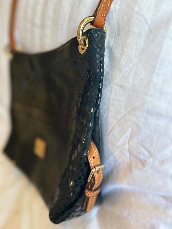 Dooney & Bourke Black Python-Embossed Shoulder Bag - image 6