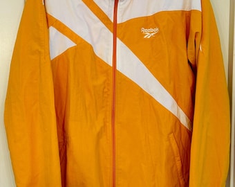 Vintage Reebok Classic Yellow and White Windbreaker Jacket