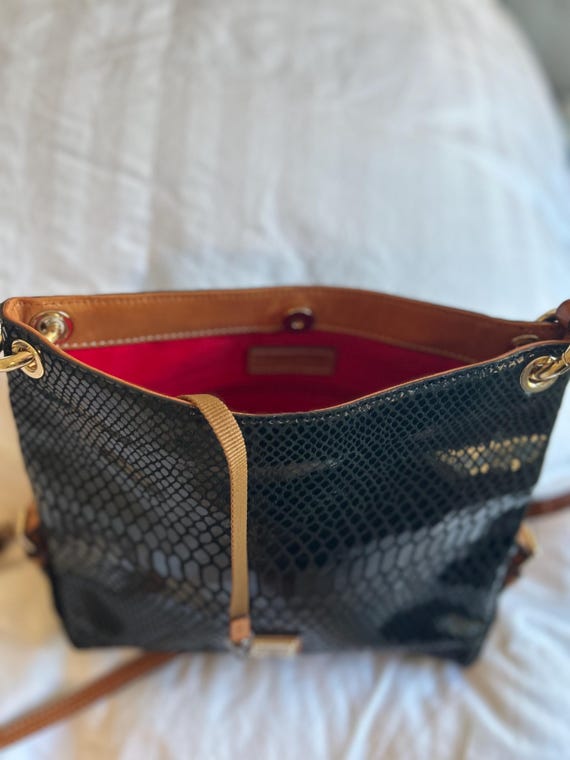 Dooney & Bourke Black Python-Embossed Shoulder Bag - image 8