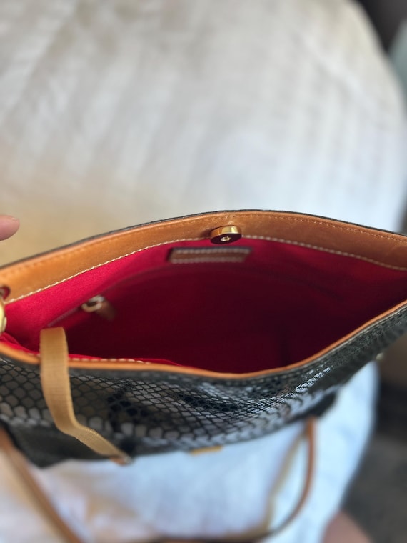 Dooney & Bourke Black Python-Embossed Shoulder Bag - image 4