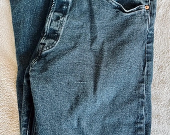 Levis 501 Jeans Size 40x34 Black Denim Faded Cotton American Button Fly