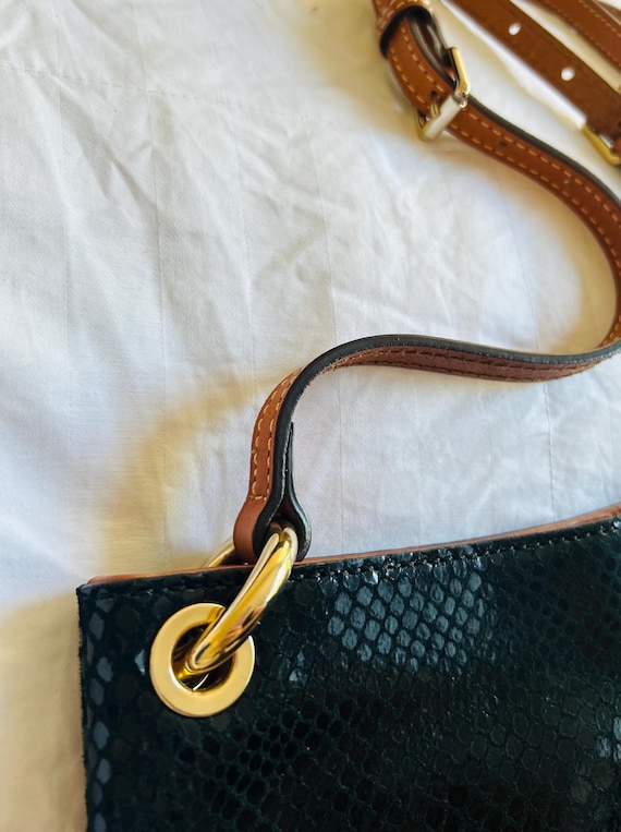 Dooney & Bourke Black Python-Embossed Shoulder Bag - image 7