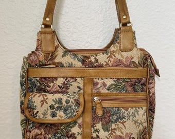 Vintage Floral Tapestry Shoulder Bag