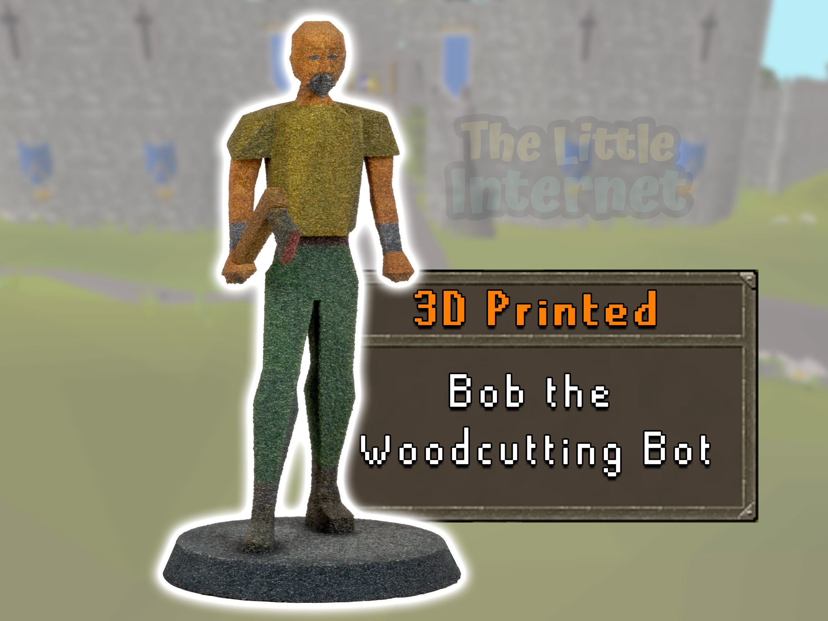 RS Guy Bob the Woodcutting Bot OSRS Full Color 3D Printed Miniature