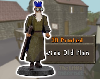 Wise Old Man - OSRS RuneScape Old School Full Color 3D Printed Miniature Figurine, Desk Trinket, Collectible Decor, Nerdy Gamer Gift for Him
