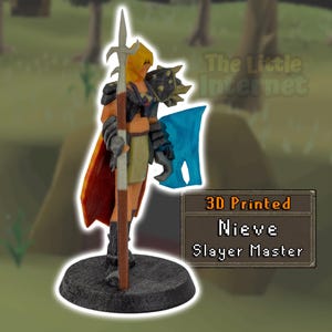 Nieve the Slayer Master - OSRS RuneScape Old School Full Color 3D Printed Miniature Figurine Desk Trinket Collectible Decor Nerdy Gamer Gift