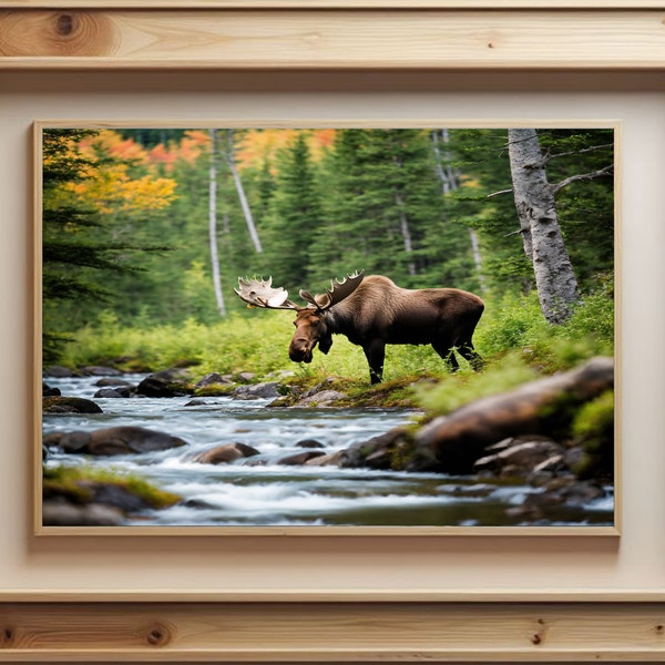 Moose Knot, Moose Art, Maine Wildlife, Art, Printable Art, Digital Download
