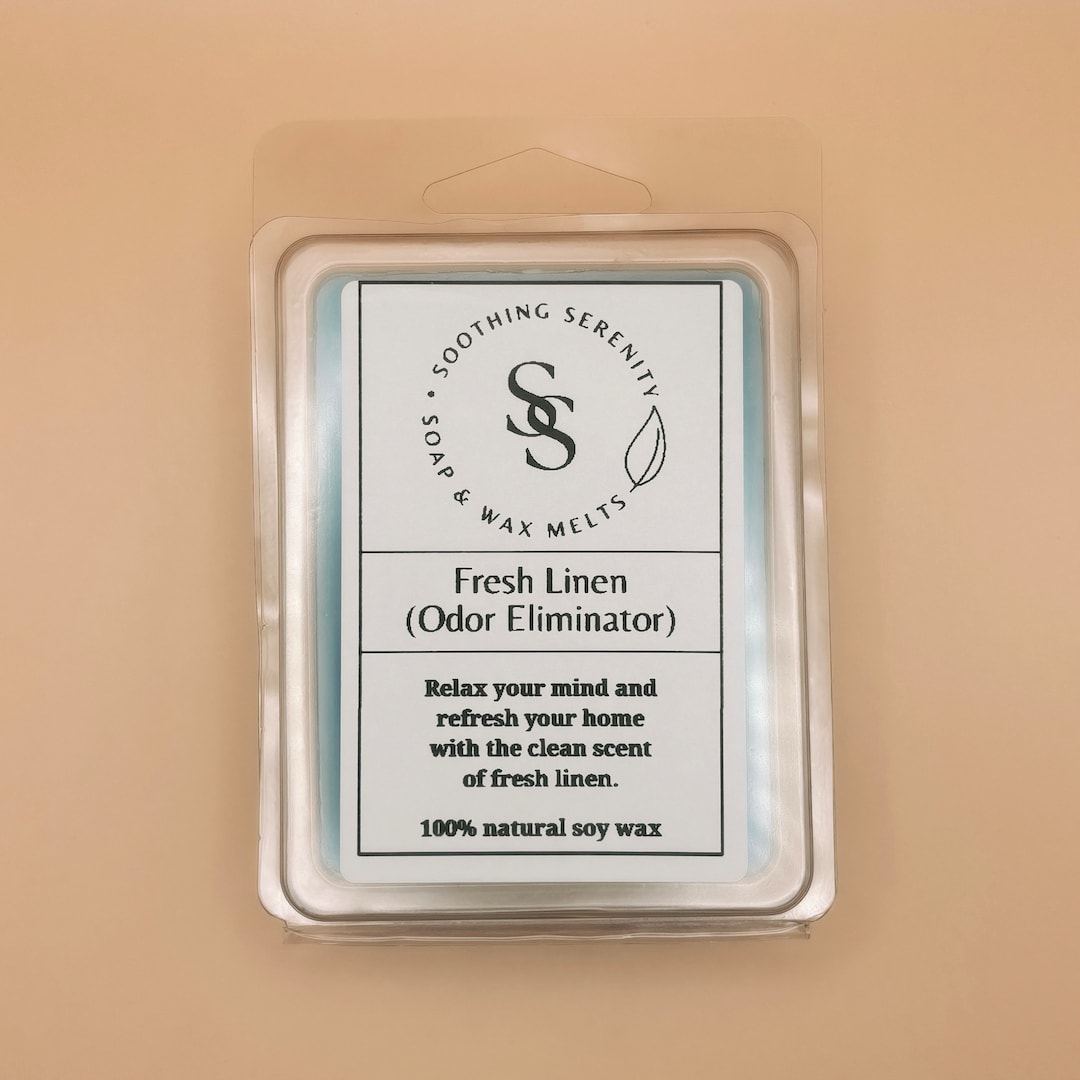 Fresh Linen Odor Eliminator, 100 Soy Wax Melt, Handmade, Clean Scent