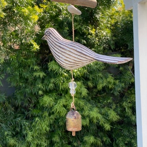 Wood Bird with Glass Beads and Nana Bell Chime