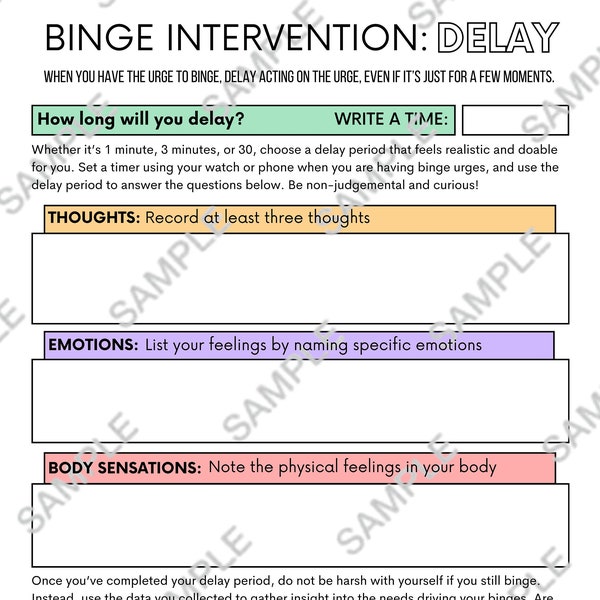 Binge Eating Intervention: Delay