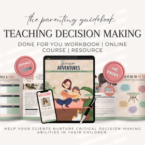 Teaching Kids Decision Making Skills Workbook | Online Course Tools for Parenting Coach | PLR ebook | Canva Template | School Teacher,Parent