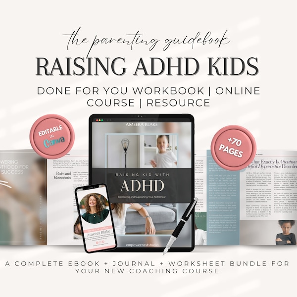 Raising ADHD Kids Workbook | ADHD Kid Worksheets for Parenting Coach | Parenthood Coaching Tools | Behavioral Therapy, Addressing Anger