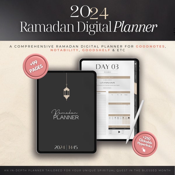 2024 Ramadan Digital Planner for Muslims | Ramadan 1445 Preparation Tools | Daily Journal and Tracker | Notability and Goodnote Planner