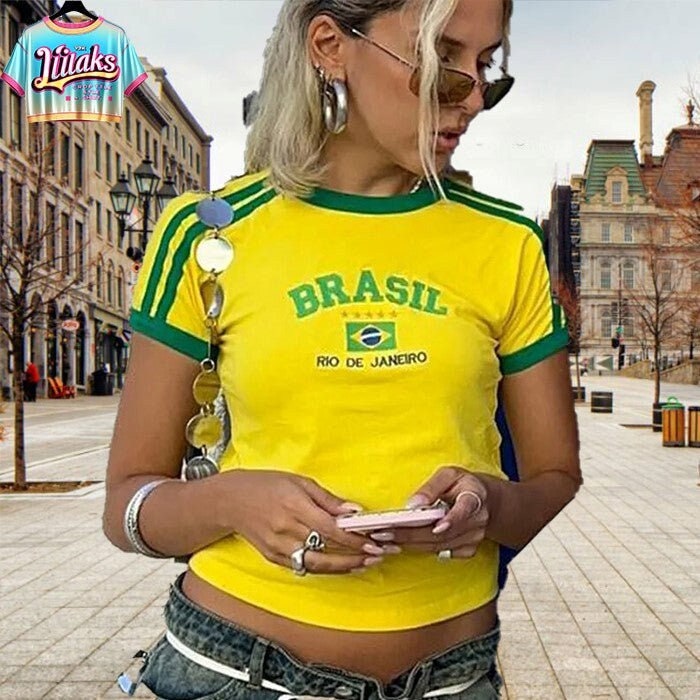 Brazil Sports Brasil T-shirt Fan tee Country Pride Men's and Kids Youth  Customized Name and Number