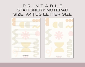 Printable Stationery Minimalist Stationery Neutral Writing Paper Letter Writing Paper A4 US Letter Instant Download Stationery Sheet Notepad