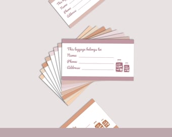 Printable Luggage Tag Insert Digital Download Travel Tag Insert Digital ...