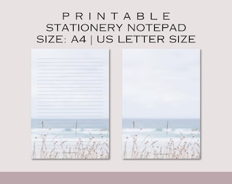 Printable Stationery Minimalist Stationery Neutral Writing Paper Letter Writing Paper A4 US Letter Instant Download Stationery Sheet Notepad