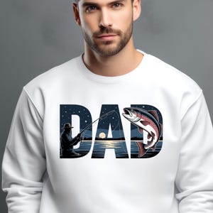Fishing Dad Sweatshirt, Night Fishing Sweatshirt, Perfect Gift for Father&#39;s Day, Dad&#39;s Birthday, field sweatshirt, sweatshirts