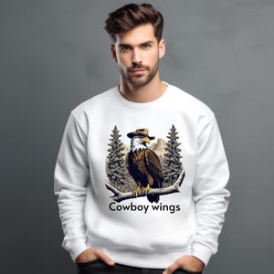 American Eagle with Cowboy Hat, American Eagle sweatshirt, cowboy sweatshirt, cowboy eagle sweatshirt, western sweatshirt