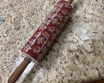 The Pioneer Woman Ceramic Rolling Pin Fall Flowers Autumn Harvest Retired