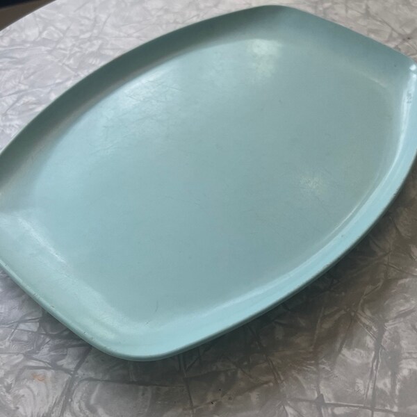 Aqua/mint Melmac serving platter