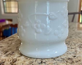 vintage Milkglass planter, vase, bowl, cannister
