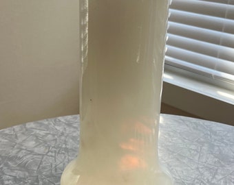 MCM white glass art vase